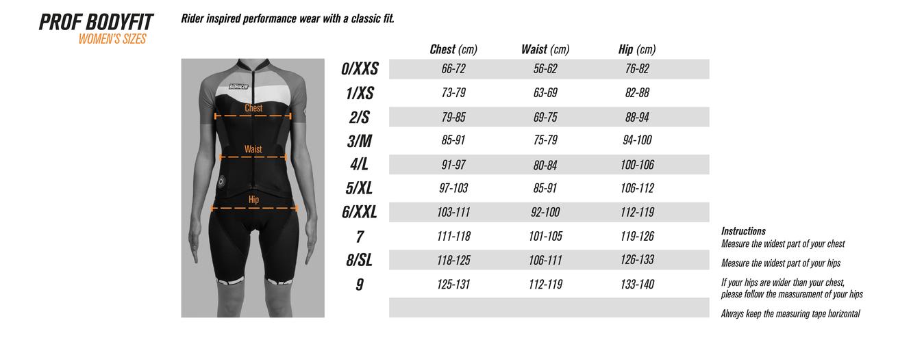 Sizechart Bicycle Clothing Bioracer