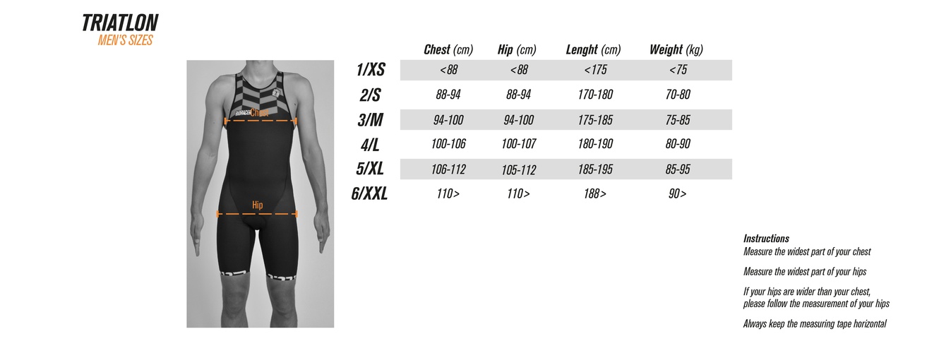 Bioracer Size Chart